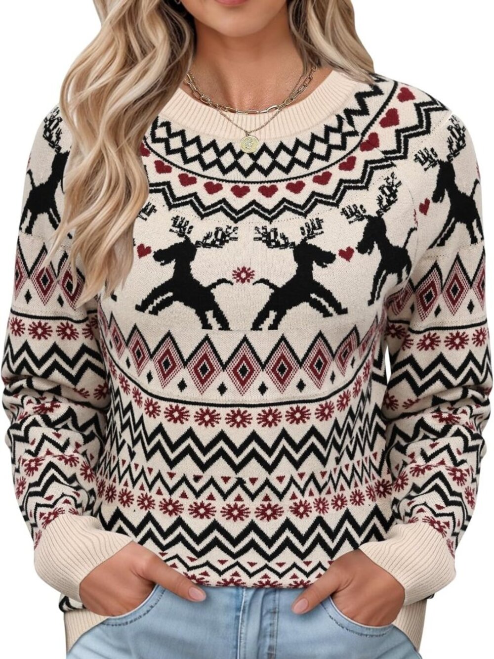 Cozy Vintage Fair Isle Sweater | Lightweight Raglan Sleeve Pullover for Fall